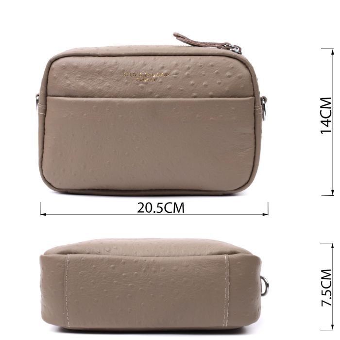 Сумка Vintage Из фактурной натуральной кожи Бежевая (22662) изображение 3