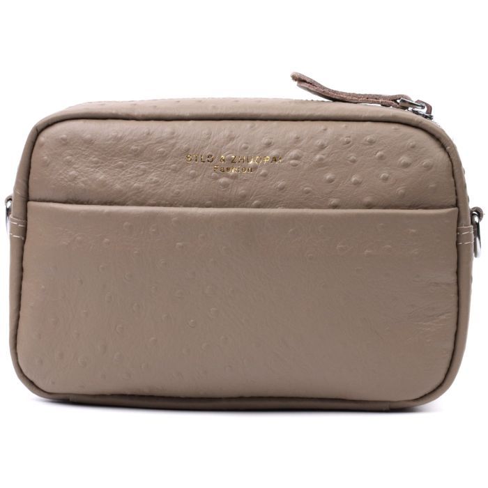 Сумка Vintage Из фактурной натуральной кожи Бежевая (22662) изображение 5