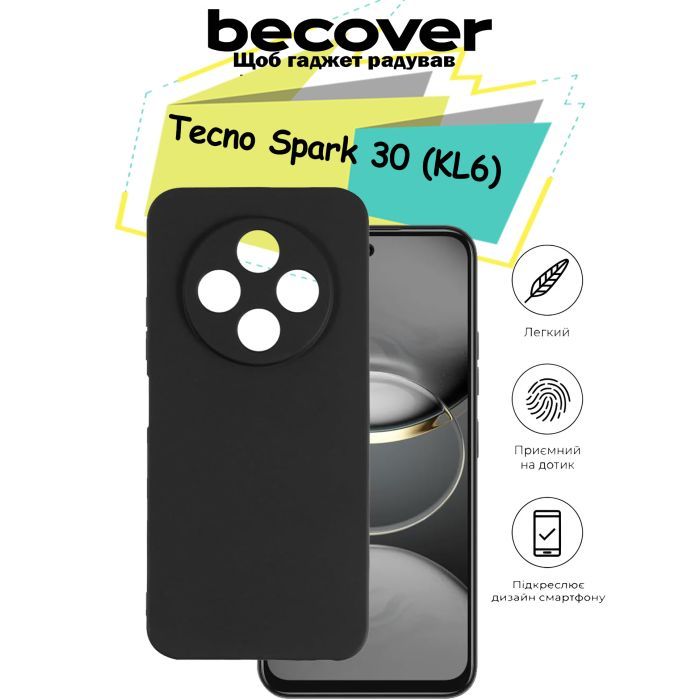 Чехол для мобильного телефона BeCover Tecno Spark 30 (KL6) Black (713135) изображение 6