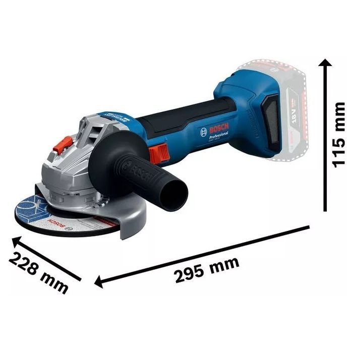 Шлифовальная машина Bosch GWS 18V-8 125мм, 11000об/мин, 1.6кг (без АКБ и ЗУ) (0.601.9N9.000) изображение 3