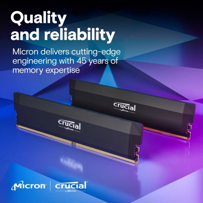 Модуль памяти для компьютера DDR5 64GB (2x32GB) 6400 MHz Micron (CP2K32G64C40U5B) изображение 7