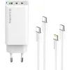 Зарядний пристрій ColorWay GaN Mini 65W PD Port PPS USB (USB-2C1A) cable Type-C&Lightning (CW-CHS058PDCL-WT) зображення 2