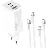 Зарядний пристрій ColorWay GaN Mini 65W PD Port PPS USB (USB-2C1A) cable Type-C&Lightning (CW-CHS058PDCL-WT) зображення 3