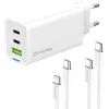 Зарядний пристрій ColorWay GaN Mini 65W PD Port PPS USB (USB-2C1A) cable Type-C&Lightning (CW-CHS058PDCL-WT) зображення 4
