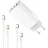 Зарядний пристрій ColorWay GaN Mini 65W PD Port PPS USB (USB-2C1A) cable Type-C&Lightning (CW-CHS058PDCL-WT) зображення 5