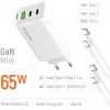 Зарядний пристрій ColorWay GaN Mini 65W PD Port PPS USB (USB-2C1A) cable Type-C&Lightning (CW-CHS058PDCL-WT) зображення 7