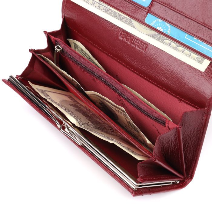 Кошелек ST Leather Из натуральной кожи Бордовый (23089) изображение 6