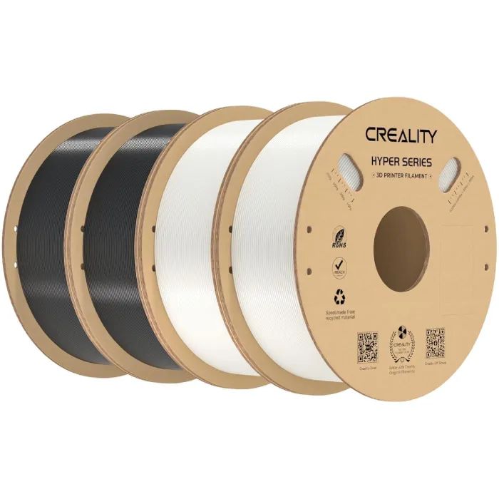 Пластик для 3D-принтера Creality Hyper PETG 1.75мм, black 2кг +white 2кг (3301030078)