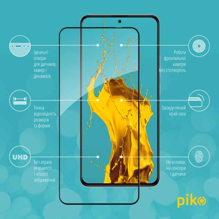Скло захисне Piko Full Glue Xiaomi Poco F5 Pro Black (1283126589911) зображення 2