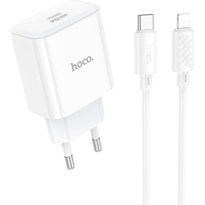 Зарядное устройство HOCO C76A Pro Majestic USB-C PD30W + cable USB-C to Lightning White (6942007616317)