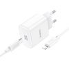 Зарядное устройство HOCO C76A Pro Majestic USB-C PD30W + cable USB-C to Lightning White (6942007616317) изображение 3