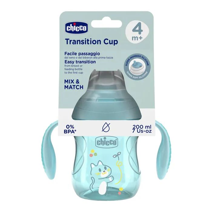 Поильник-непроливайка Chicco Transition Cup 200 мл. від 4 місяців (рожева) (06911.15) изображение 2