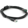 Дата кабель USB 2.0 AM/AF 1.0m black VEGGIEG (YT-AM/AF-V-U105) зображення 2