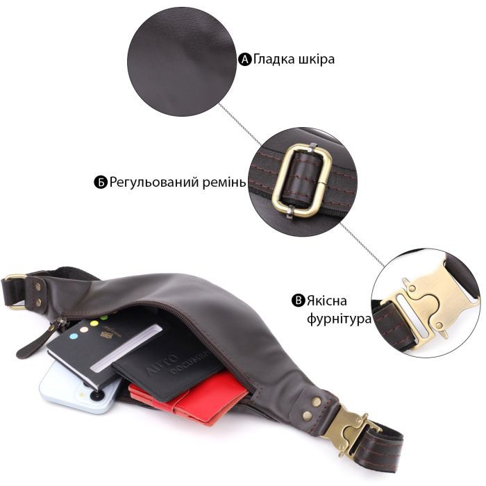 Сумка Shvigel Из натуральной кожи Коричневая (23135) изображение 4