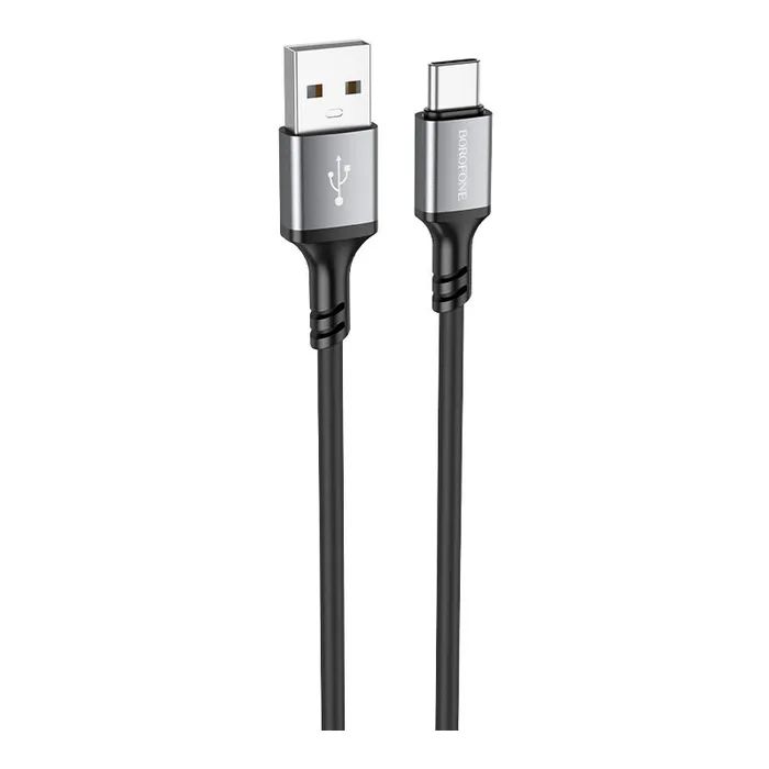 Дата кабель USB 2.0 AM to USB-C 1.0m 3A black BOROFONE (6974443386417)