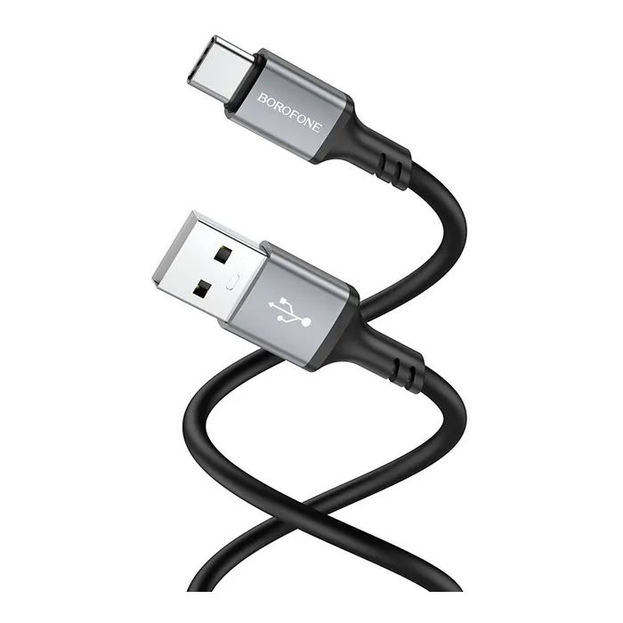Дата кабель USB 2.0 AM to USB-C 1.0m 3A black BOROFONE (6974443386417) зображення 2