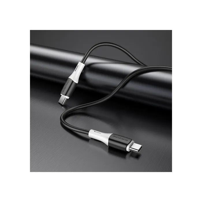 Дата кабель USB-C to USB-C 1.0m 3A 60W silicone black BOROFONE (6974443384802) зображення 4