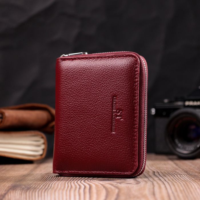 Гаманець ST Leather Шкіряний Бордовий (19491) зображення 8