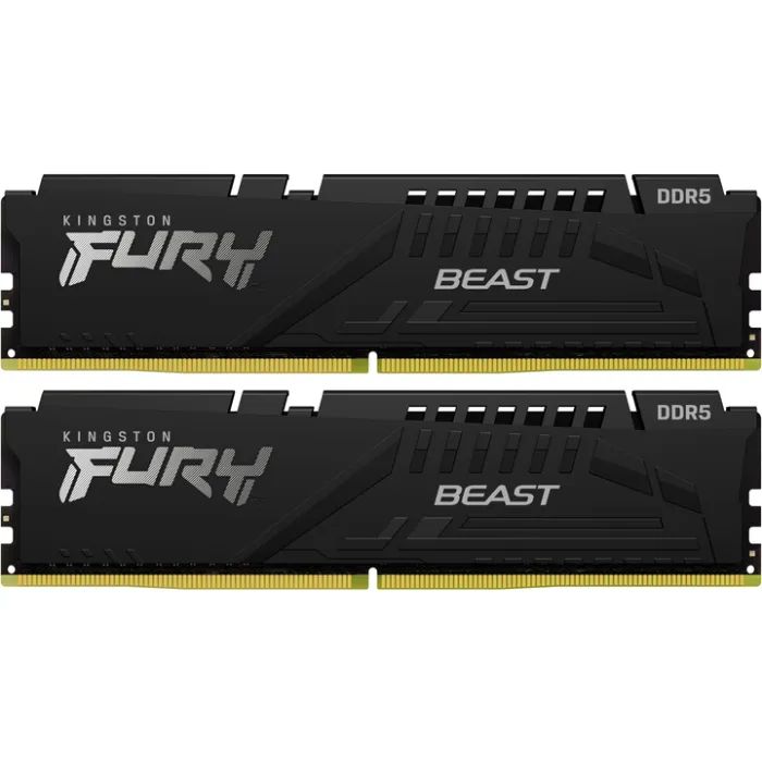 Модуль пам'яті для комп'ютера DDR5 16GB (2x8GB) 5600 MHz Beast Black Kingston Fury (ex.HyperX) (KF556C40BBK2-16)