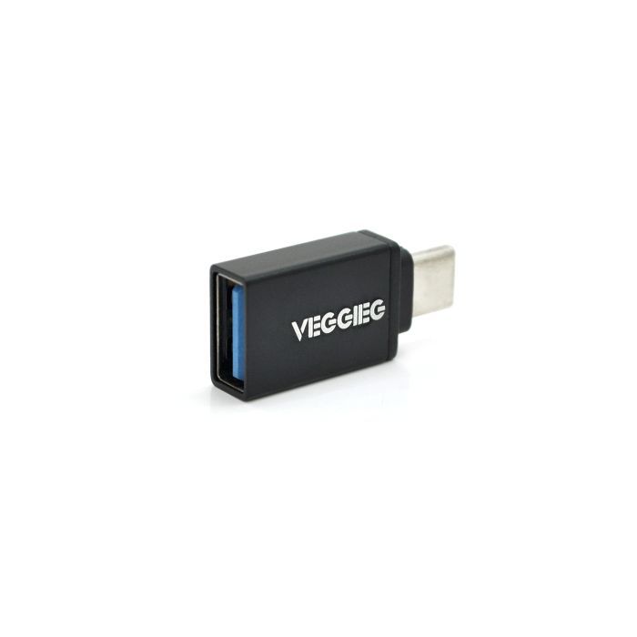 Переходник USB 3.0 AF to USB-C M OTG black VEGGIEG (OT-B)