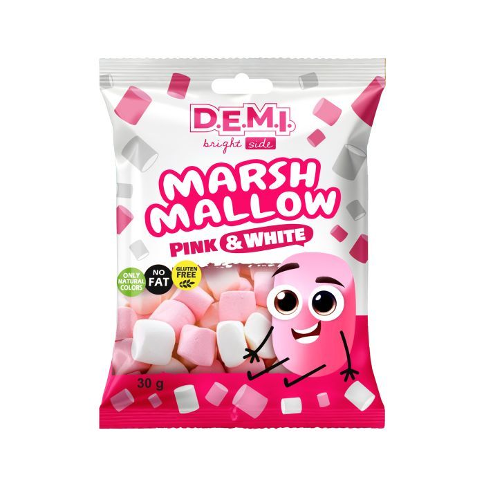 Маршмеллоу Demi Рожевий та білий 30 г (de.22316)