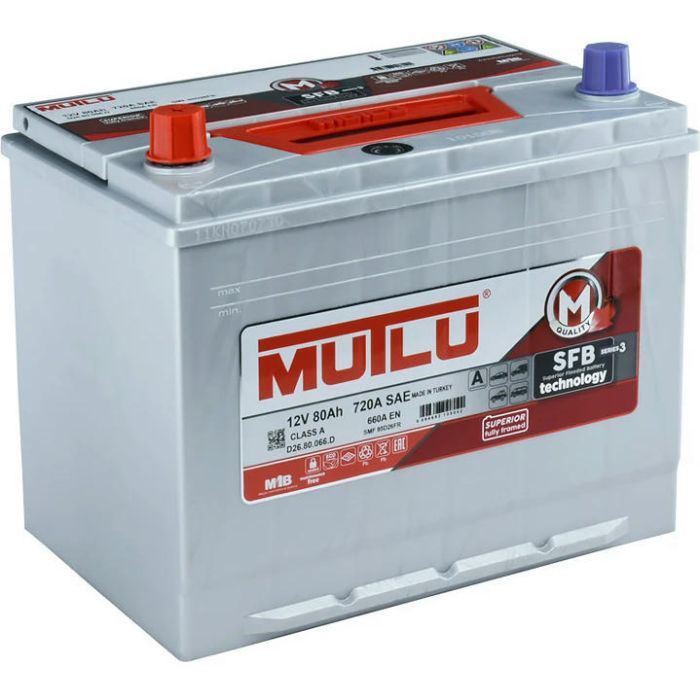 Аккумулятор автомобильный MUTLU 6СТ-80 (1) Asia SFB D26.80.066.D изображение 3