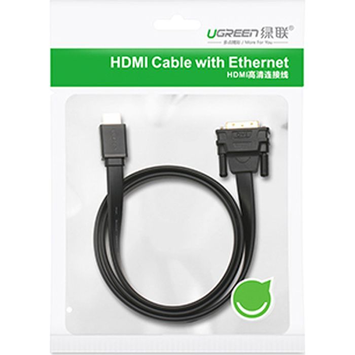 Кабель мультимедійний HDMI M to DVI M 3.0m HD106 black UGREEN (10136) зображення 2