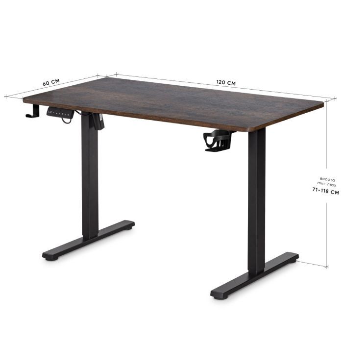 Компьютерный стол Mealux PowerDesk Lite Antique з електрорегулюванням висоти (EVO-201 Lite Antique / B) изображение 4