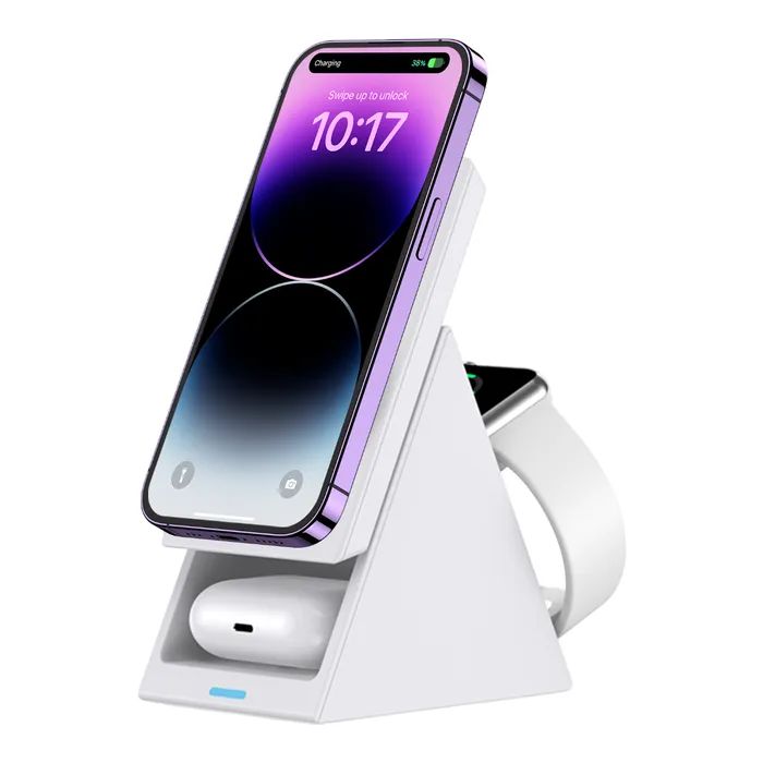 Зарядний пристрій Choetech Wireless magnetic 3-in-1 15W black (T616-F) зображення 3 Зарядний пристрій Choetech Wireless magnetic 3-in-1 15W black (T616-F) зображення 3