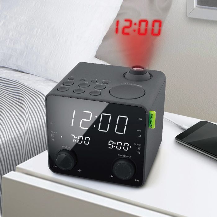 Настільний годинник Muse Радіо-годинник з USB та проекцією (M-189 P) зображення 5
