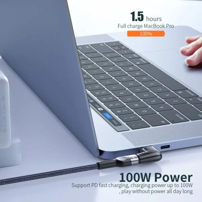 Перехідник USB-C magnetic 100W 5Gbps 90° corner Essager (EZJT-QZG01) зображення 4