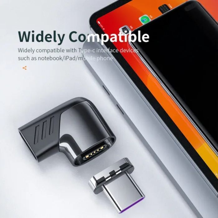 Перехідник USB-C magnetic 100W 5Gbps 90° corner Essager (EZJT-QZG01) зображення 6
