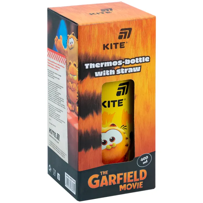 Поильник-непроливайка Kite Garfield термос з трубочкою 400 мл (GF25-1261) изображение 4