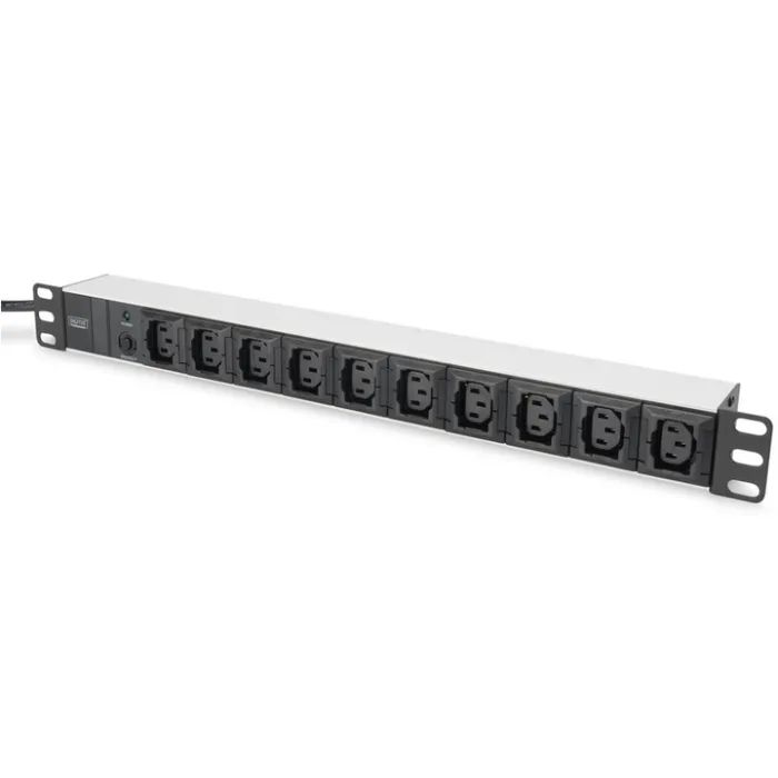 Силовой блок 19" 1U w/PDU 10xC13, 10A, 250V, вилка C14 Digitus (DN-95404)