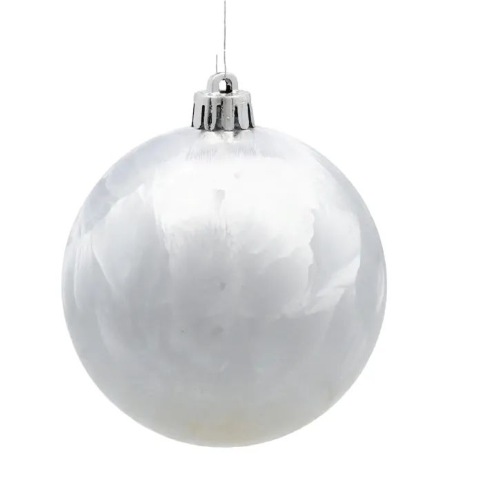 Ялинкова іграшка Chomik пластикові кульки 3 шт, 8см, сріблясті (5900779893870_1) зображення 2