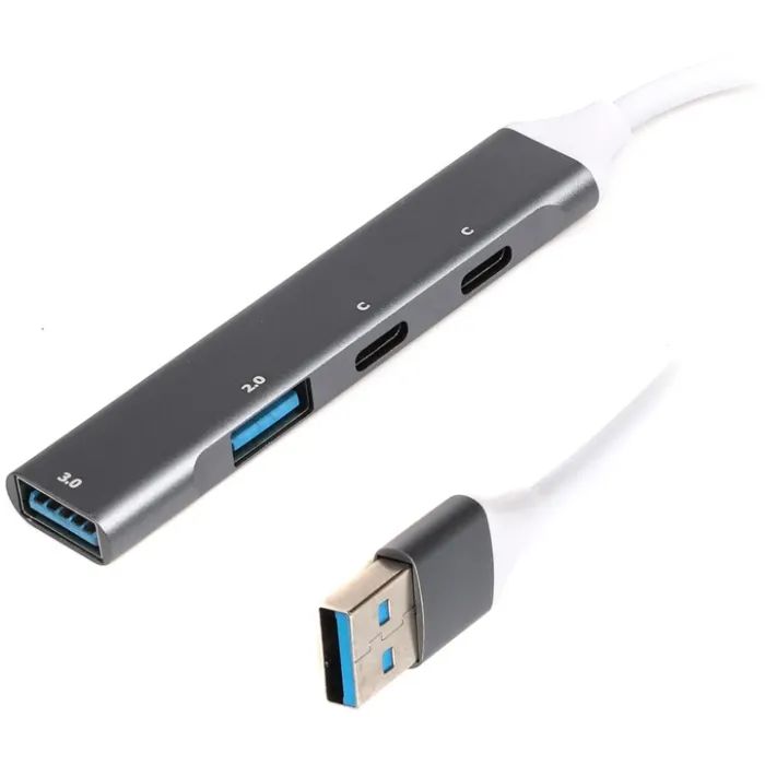 Концентратор Maxxter USB 3.0 to 1xUSB 3.0 + 1xUSB 2.0 + 2xUSB-C (HU3A-4P-03)