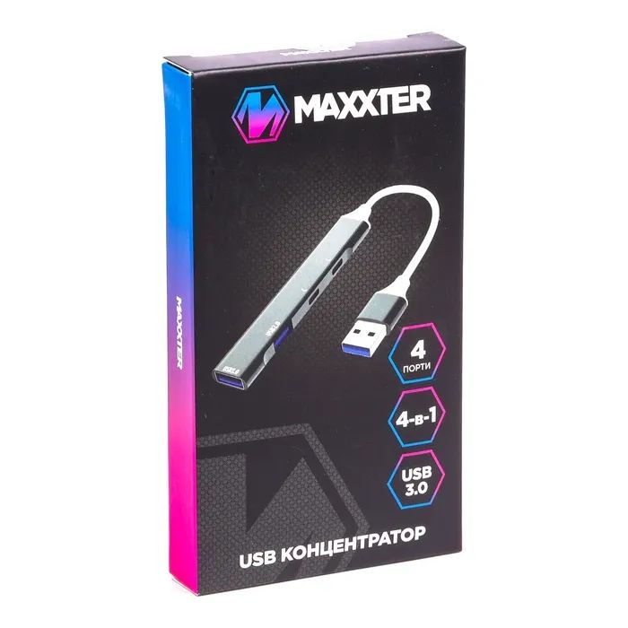 Концентратор Maxxter USB 3.0 to 1xUSB 3.0 + 1xUSB 2.0 + 2xUSB-C (HU3A-4P-03) зображення 4