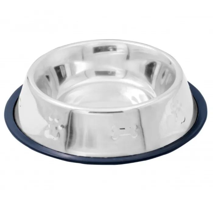 Посуда для собак Swastik Industries Миска металлическая на резине с костью 1 л (2700000021996)