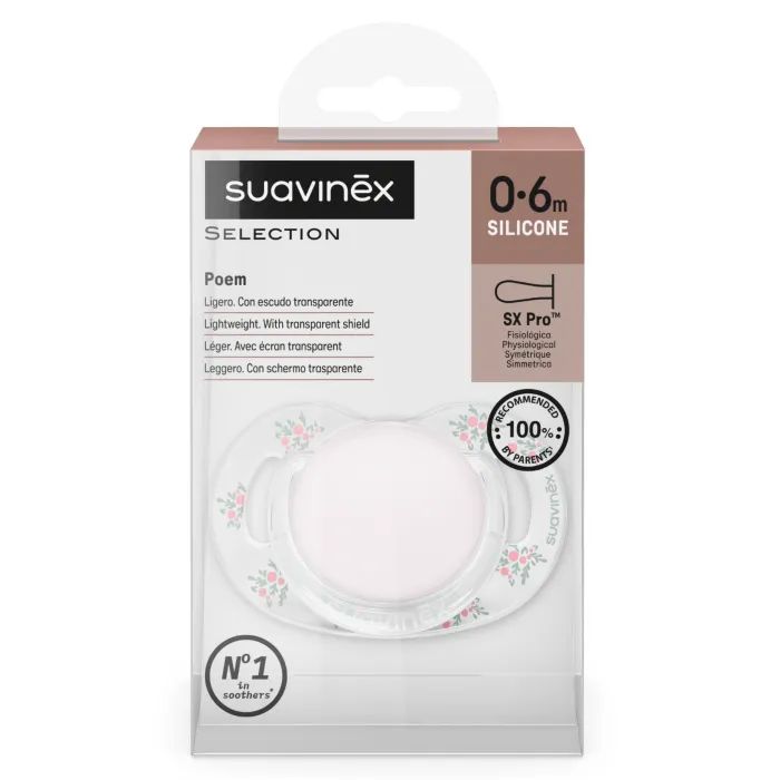 Пустышка Suavinex Poetry фізіологічна, 0-6 місяців, світло-рожева з малюнком (308929) изображение 3