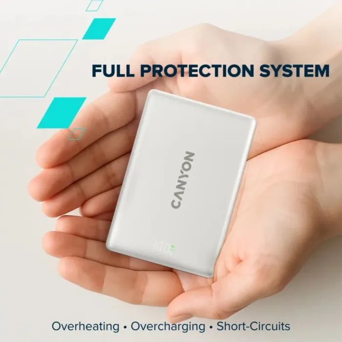 Батарея універсальна Canyon 10000mAh OnPower 511 PD20W Magnetic wireless MagSafe Grey (CNS-CPB511G) зображення 8