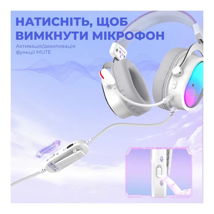 Навушники Fifine H16 7.1 RGB White (H16W) зображення 10