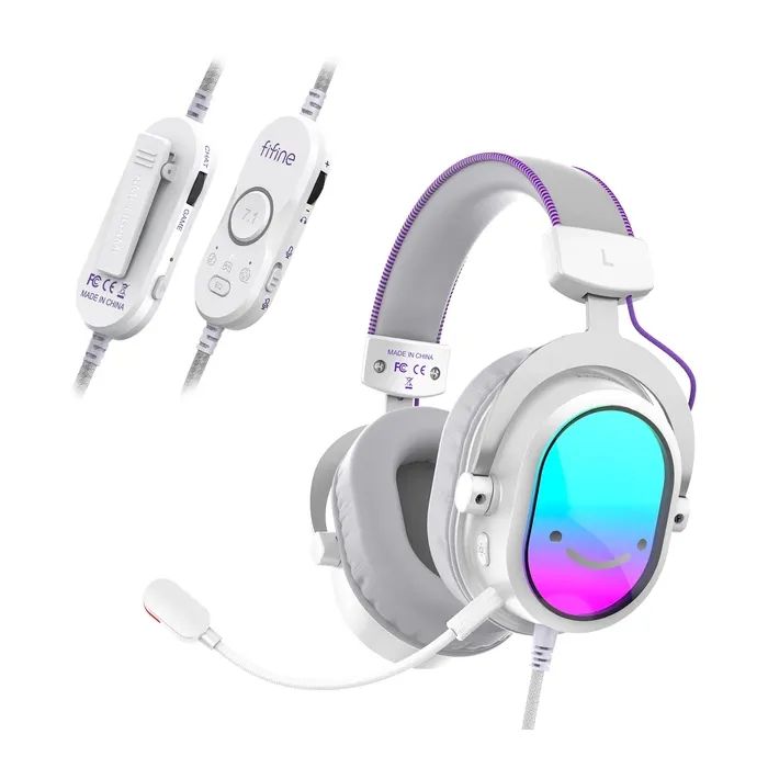 Навушники Fifine H16 7.1 RGB White (H16W) зображення 2