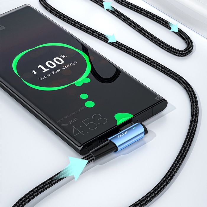 Дата кабель USB-C to USB-C 1.0m 100W black Essager (EXCTT1-CGWT01) зображення 2