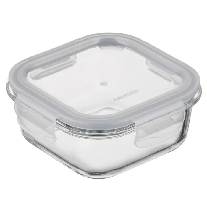 Пищевой контейнер Ardesto Gemini квадратний, 0.31л, боросилікатне скло, прозорий (AR1230BSQ)