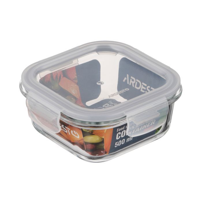 Пищевой контейнер Ardesto Gemini квадратний, 0.31л, боросилікатне скло, прозорий (AR1230BSQ) изображение 5