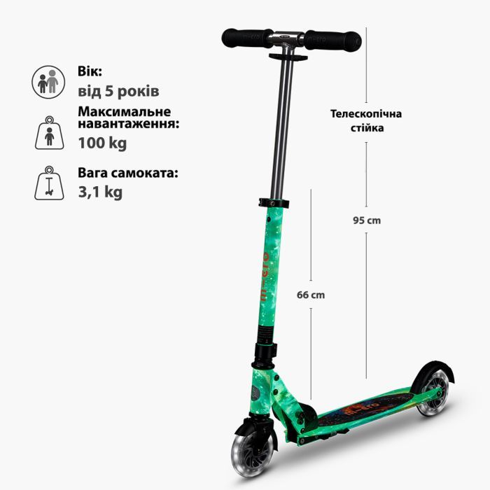 Самокат Micro Sprite Glow LED Art Collection" Космос" (SA0299) изображение 7