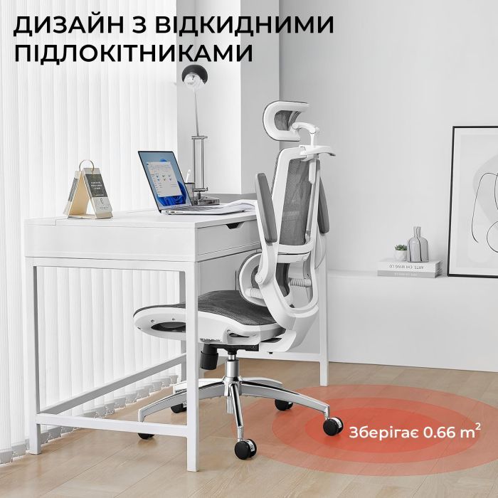 Офісне крісло Sihoo M59AS Mesh Gray (M59AS-M301) зображення 8