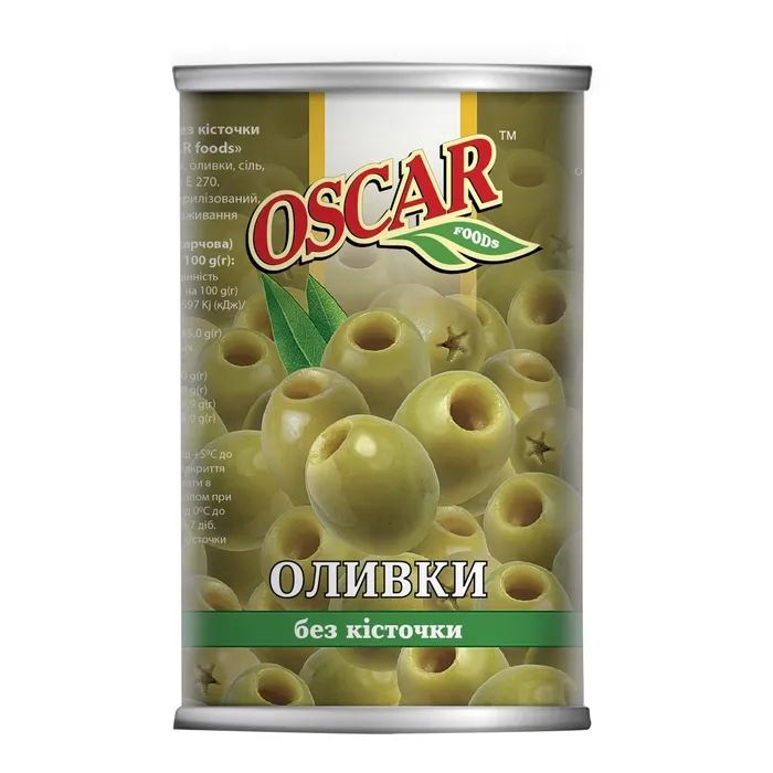 Овочева консервація Oscar foods Оливки без кісточки 300 г (8413552051314)