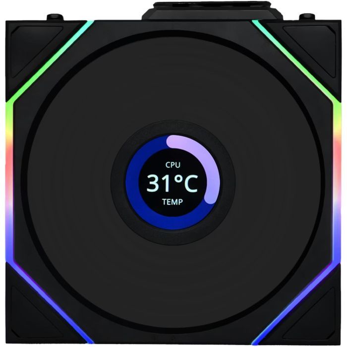 Кулер для корпуса Lian Li UNI Fan TL WIRELESS LCD 120-3, Black (G99.12TLLCD1W3B.00) изображение 8