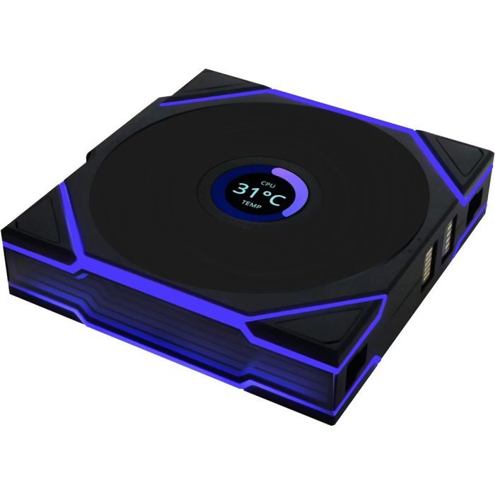 Кулер для корпуса Lian Li UNI Fan TL WIRELESS LCD 120-3, Black (G99.12TLLCD1W3B.00) изображение 9